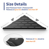 Bernkot Corner Shower Shelf 10" Matte Black 304 Stainless Steel Slot Design Recessed Corner Shelves, Grout in Bathroom Shower Shelf for Tiled Wall, 2 Pack Bernkot