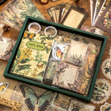 icceemee Scrapbooking Supplies Kit,Green Garden Scrapbooking Kit for Bullet Junk Journaling, Stationery, A6 Grid Notebook, Floral DIY Note-Taking Supplies, Birthday Craft Gift for Teen Girls icceemee