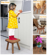 zaowofires Solid Wood Step Stool，Milking Stool,9.3inch Wood Plant Stand, Round Foot Stool, Removable Portable Stool, Shoe Changing Stool, Small Short Stool (Walnut) zaowofires