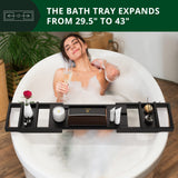 ROYAL CRAFT WOOD Premium Foldable Bathtub Tray - Wood Bath Tray for Tub, Bamboo Bathtub Shelf, Expandable Bath Table Tray, Luxury Bathtub & Bathroom Accessories for New Home & Unique Gift for Women ROYAL CRAFT WOOD