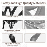 HOMEFUN Outdoor Bench, Patio Garden Benches Metal Loveseat Cast-Aluminum Outside Furniture for Park Lawn Front Porch Black HOMEFUN