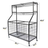 Kinghouse Sport Equipment Organizer for Garage, Steel Basketball Rack with Baseball Bat Holder and Hooks, Easy Assembly Storage for Balls, Kids' Toys, and Workout Gear in Basement, Home Gym, Outdoor Kinghouse