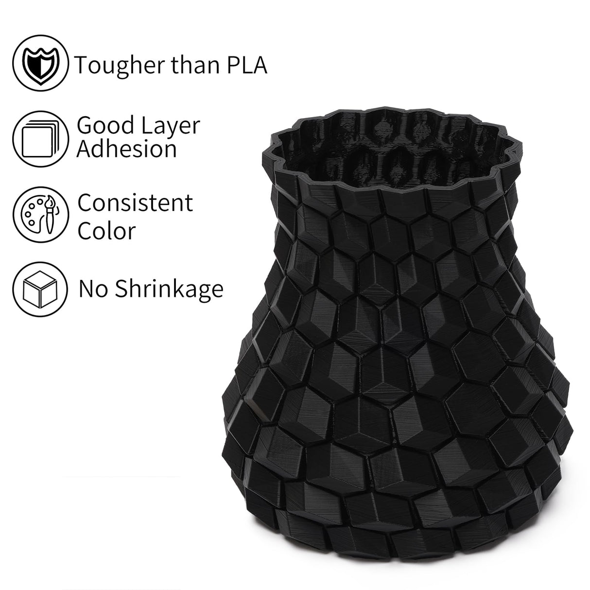 INLAND Micro Center PLA+ 3D Printing Filament 1.75mm - Black PLA Plus 3D Printer Filament - PLA Pro Dimensional Accuracy +/- 0.03 mm - 1 kg Cardboard Spool (2.2 lbs) INLAND
