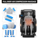 Massage Chair Full Body,Zero Gravity Recliner with Shiatsu Massage, Massage Recliner Chair with Airbags, Foot Massage, LCD Control, Waist Heater, Bluetooth,Suitable for 5.1-5.7Ft Height (Black) AOVOJRM
