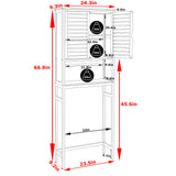 VEIKOU Natural Bamboo Over The Toilet Storage Cabinet with Removable Shelves VEIKOU