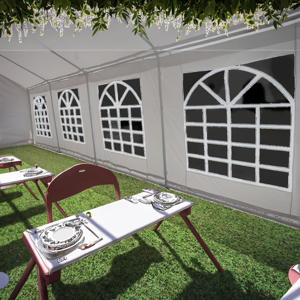 VeroFree 20x30ft Heavy Duty White Party Tents for Weddings, Events, Carports & Gazebos-Durable, Easy Setup with Steel Frame & Anchor Kits Included VeroFree