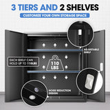 DNA MOTORING Metal Storage Cabinet, 36'' Locking Cabinet with 2 Doors and 2 Adjustable Shelves, Metal Cabinet Heavy Duty Utility Cabinet for Garage,Office,Home,Gym, Black, TOOLS-00631-BK-BK DNA MOTORING