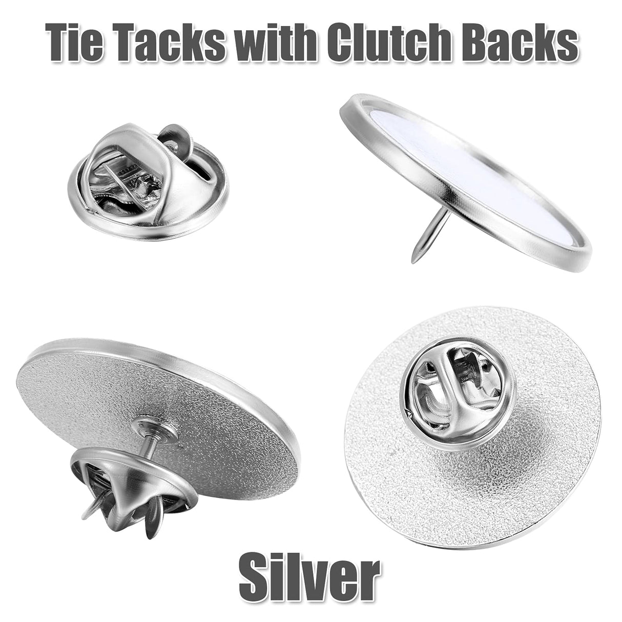 Hicarer 30 Pieces Sublimation Blank Pins Button Pin Badge DIY Button Badge Sublimation Silver Blank Base Pins for DIY Craft Making School Supplies Hicarer