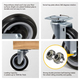 NINOSO 5" Caster Set of 4, Heavy Duty Industrial Caster Wheels with Load 1400lbs Capacity, Polyurethane Shopping Cart Wheels Replacement for Furniture Equipment Dollies(2 Swivel & 2 Rigid) Ninoso