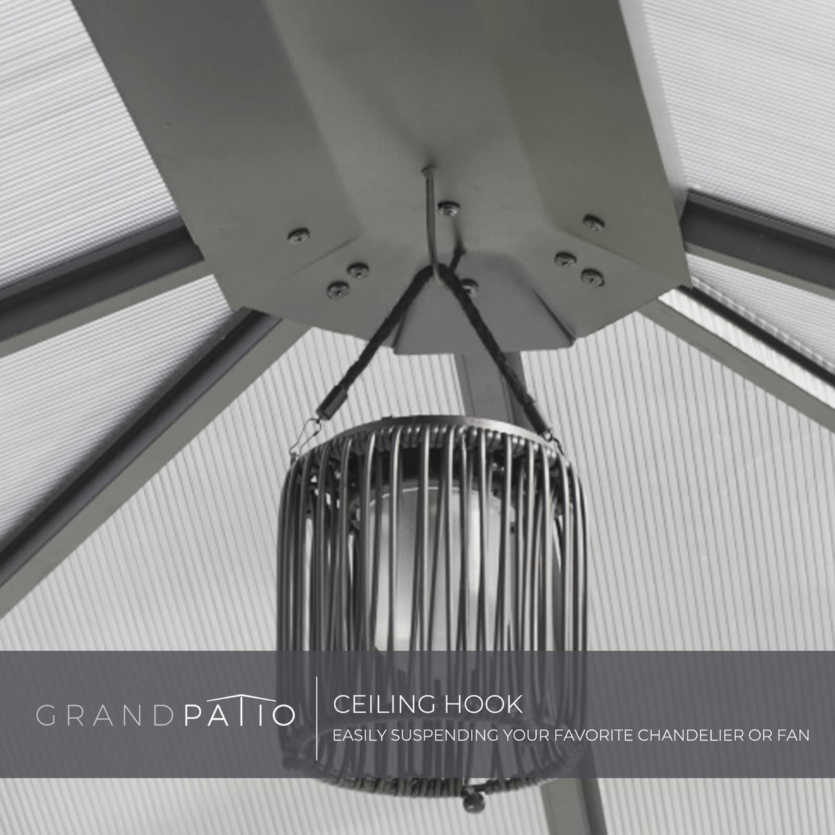 Grand Patio 10'x13' Gazebo Outdoor Hardtop Polycarbonate Gazebo Canopy with Netting and Curtains for Garden, Patio, Backyard Grand patio