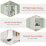 LITTLE TREE Corner Bookshelf, 64.9 Inch Tall Bookcase with Anti-Drop Panel, Modern Freestanding Corner Shelf Display Rack Storage Organizer for Home Office, Living Room, White LITTLE TREE