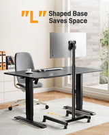 Perlegear Floor TV Stand with Mount for 26-50 inch TVs up to 55 lbs, TV Floor Stand with Rotation, Tilt, Level, Height Adjustable TV Stand for Bedroom/Living Room, Max VESA 300x300mm, PGFS12 Perlegear