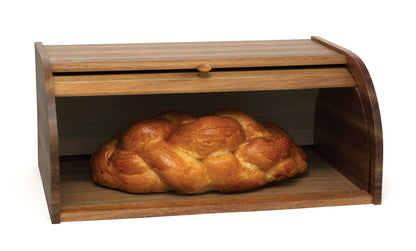 Lipper International Acacia Wood Rolltop Bread Box, 16" x 10-3/4" x 7"