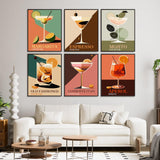 6 Pack Paint by Numbers Kit for Adults Beginners - 8x10 Inch Cocktail Adult Paint by Number Kits on Canvas, Cocktail DIY Acrylic Oil Number Painting Kits for Adults, Perfect for Gift Home Decor Offito