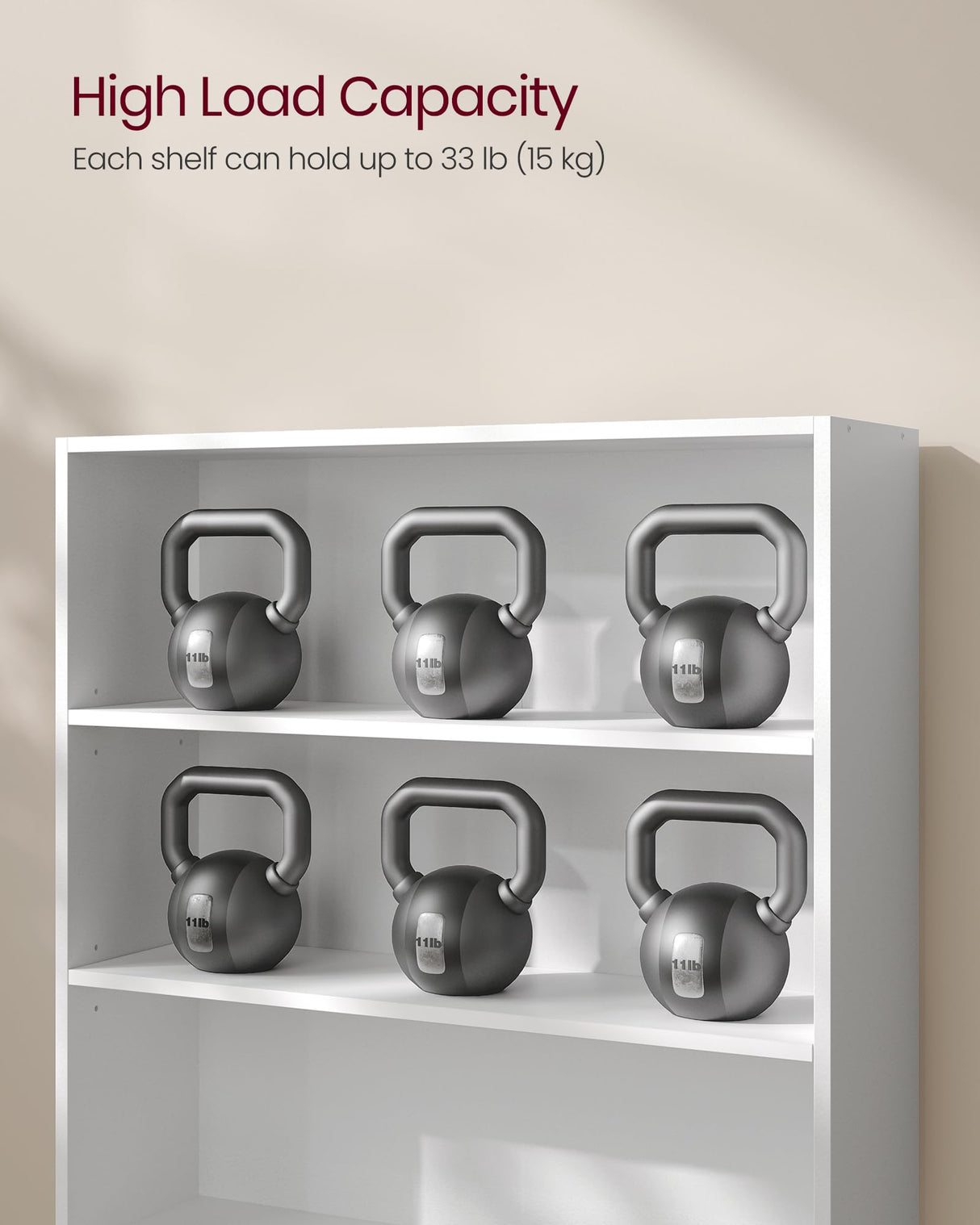 VASAGLE Custos Collection - Bookshelf, 3-Tier Bookcase, Book Shelf, Open Storage Shelf, 9.4 x 31.5 x 32 Inches, for Living Room, Home Office, Dinning Room, Cloud White ULBC173T14 VASAGLE