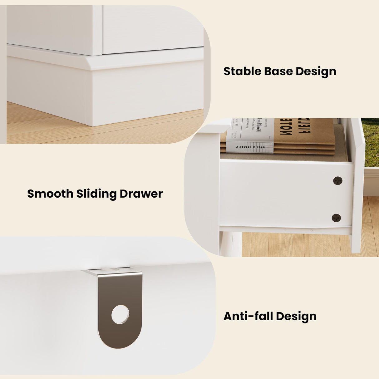 GarveeHome White 8 Drawer Dressers for Bedroom, Chest of Drawers with Deep Drawers, Large Double Dresser for Closet with Wide Top, Horizontal Wooden Dresser for Living Room, Hallway, Kids Room GarveeHome