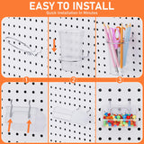 INCLY 70PCS Metal Peg Board Kit with 1/4" Pegboard Accessories, 4 Pack White Pegboard Panels, Bins, Cups and Peg Board Hooks, Paper Towel Holder, Pegboard Wall Organizer for Craft Room, Office, Sewing INCLY