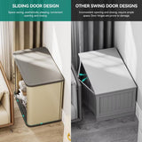 YITAHOME 73 Gallon Large Outdoor Storage Cabinet w/Shelf, Heavy-Duty Double-Wall Resin Storage Cabinet w/Sliding Doors for Indoor/Outdoor/Garage/Lawn Care, Waterproof, Light Gray YITAHOME