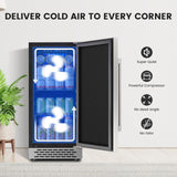 15 Inch Beverage Refrigerator, Weather Proof Stainless Steel Beverage Fridge, Under Counter Beer Mini Fridge, Indoor/Outdoor Refrigerator for 130 Cans, Beverage Cooler for Patio & Kitchen COLOZO