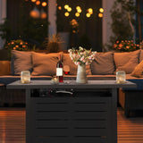 Hykolity 42 Inch Gas Fire Pit Table, 60,000 BTU Propane Pits for Outside with Steel Lid and Waterproof Cover, 2 in 1 Firepit Table Gatherings Parties on Patio Deck Garden Backyard, Black hykolity