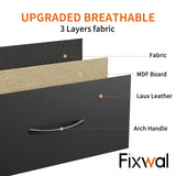 Fixwal Black Nursery Dresser for Bedroom with 13 Drawers, Fabric Chest of Drawers with PU Finish for Kids, Boys, Adults, Nursery, Living Room, Closet, Entryway, Hallway (No LED Lights) Fixwal