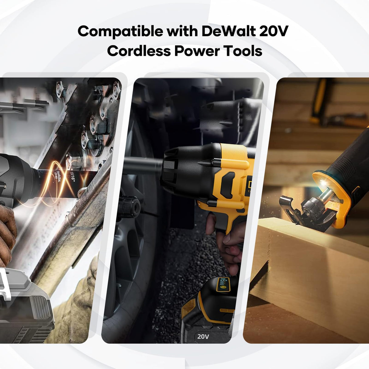 Etikpouon 8.0Ah Replace Battery for Dewalt Replacement for Dewalt 20V Max Batteries DCB205-2 DCB206 DCB204 DCB203 DCB208 Compatible with Dewalt 20V Cordless Power Tools Etikpouon