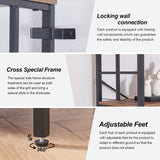 HOMISSUE 84" Industrial Double Wide 7-Tier Bookshelf in Rustic Brown HOMISSUE