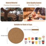 8 Pcs Drink Coasters with Holder, Thicker Cork Coasters for Drinks Absorbent for Coffee Table Wooden Coaster Set Tabletop Protection Cup Mat Bar Kitchen Living Room House Home Decor Housewarming Gift Adorever