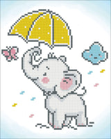 DIAMOND DOTZ Baby Brollie Elephant Diamond Painting Kits for Adults - Diamond Art Kits a Relaxing Creative Craft Kit with Dotz Gems 9.8"x7.9" DIAMOND DOTZ
