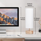 Bedside Table Lamp, 3 Way Touch Control Table Lamp with Wood Grain Base, Dimmable Nightstand Lamp with White Shade, Simple Night Light for Bedroom Living Room Home Office, LED Bulb Included Seaside village