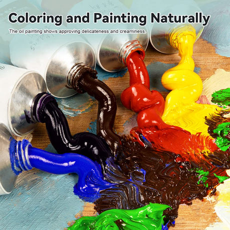 Paul Rubens Oil Paint, 20 Bright Oil Colors with High Saturation, 50ml Large Capacity Tubes, Faster Drying Time with Creamy Texture and Consistency for Artists, Students, Beginners Paul Rubens
