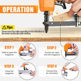 KAMSIN P630 23 Gauge Pneumatic Headless Pin Nailer Kit With 10,000PCS Pin Nails, 1/2-Inch to 1-3/16-Inch Leg Length, Air Power Micro Pinner With Safety For Furniture, Cabinets, Interior Decoration KAMSIN