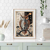 Owl Diamond Art Kits for Adults,Sun and Moon Diamond Painting Kit for Beginner,5D Diamond Painting DIY Full Drill Diamond Dots Diamond Painting with Tools,Gem Craft for Home Wall Decor 11.8x15.7in DYAIANGMU