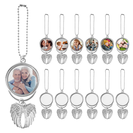 MGBISYI Sublimation Keychain Blanks,Sublimation Pendant Blanks,Angel Wings Ornament for Printing Pendant Jewelry Making, Gifts for Women (12 Sets) MGBISYI