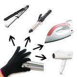 Lessmon Professional Heat Resistant Glove for Hair Styling Heat Blocking for Curling, Flat Iron and Curling Wand Suitable for Left and Right Hands, 1 Piece, Pink Edge Lessmon