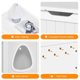 Yaheetech Cat Litter Box Enclosure, Cat Litter Box Furniture Hidden, Wooden Pet Crate Cat Washroom Storage Bench with Divider Home Litter Loo Indoor Cat House White Yaheetech