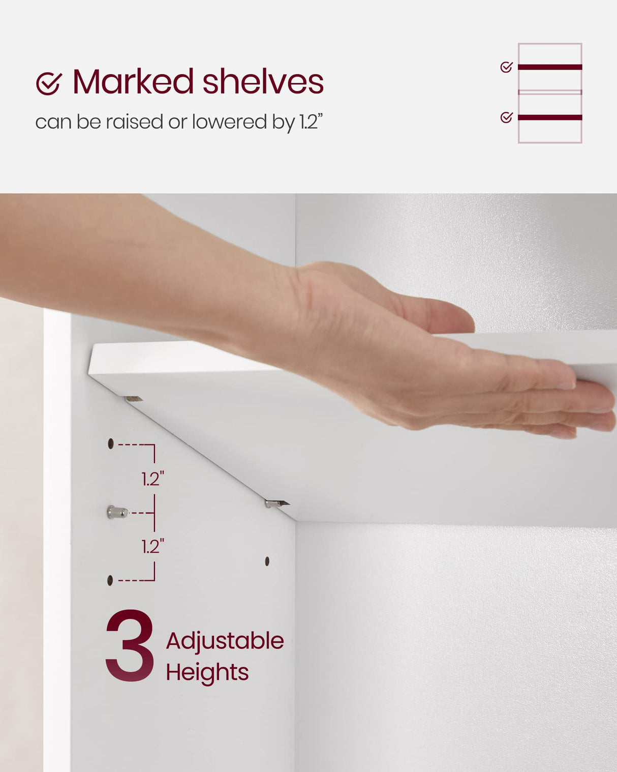 VASAGLE CUSTOS Collection - Bookshelf, 4-Tier Bookcase, Book Shelf, Open Storage Shelf, 9.4 x 23.6 x 42.4 Inches, for Living Room, Home Office, Dinning Room, Cloud White ULBC164T14 VASAGLE