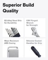 HOTO Cordless Brushless Drill Tool Set, Variable Speed, Hidden Buckle, Unique LED Screen, Intelligent Digital Display, Safe, Exquisite & Practical, High-end Drill Kit for Home/Daily Use HOTO