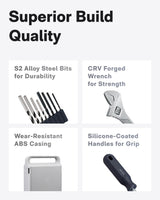 HOTO Cordless Brushless Drill Tool Set, Variable Speed, Hidden Buckle, Unique LED Screen, Intelligent Digital Display, Safe, Exquisite & Practical, High-end Drill Kit for Home/Daily Use HOTO