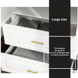 AIEGLE Modern 3-Door Armoire Wardrobe Closet with Drawers, White - 20.6"D x 47.2"W x 74.2"H AIEGLE
