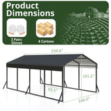 AIRWIRE Carport 12x20 FT Metal Carport with Reinforced Base Outdoor Heavy Duty Garage Galvanized Car Shelter for Pickup, Boat, Car and Tractors AirWire