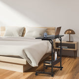 SHW Mobile Adjustable Small Standing Desk Laptop Workstation, Black SHW