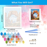 Artunion Arches National Park Paint by Numbers Kit for Adults, Nature Landscape Paint by Number Kits,DIY Acrylic Painting Paint by Number Kits on Canvas Arts Craft for Home Wall Decor 16x20 Inch Artunion