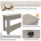 Console Table Hallway Sofa Entryway Side Table 63" Long Furniture with 4 Drawers and Bottom Shelf for Living Room Home Decor (Gray Wash) Knocbel