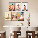 Yezavesu 6 Pack Paint by Numbers Kit for Adults Beginner 8x12 Inch, Jesus Adult Paint by Number Kits on Canvas Without Frame, DIY Acrylic Christ Religious Painting by Numbers for Home Wall Decor Gift Yezavesu