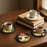 EWJRNSF 6 PCS 5D Diamond Painting Coasters Kits with Holder, Small Diamond Art Kits for Adults Beginners Diamond Dots Arts and Crafts Gems Supplies Item Mushroom Shaped EWJRNSF