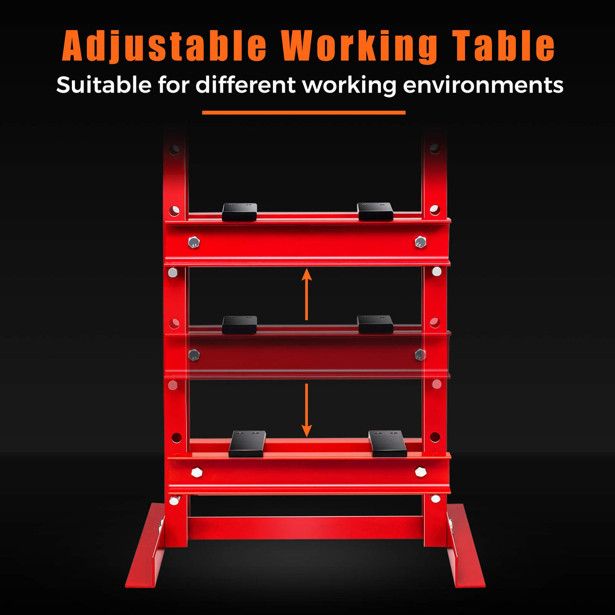 Goplus 12 Ton Hydraulic Shop Floor Press, Steel H-Frame Shop Press with Steel Plates Adjustable Working Table, Floor Stand Jack for Gears and Bearings Goplus