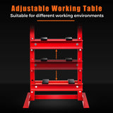 Goplus 12 Ton Hydraulic Shop Floor Press, Steel H-Frame Shop Press with Steel Plates Adjustable Working Table, Floor Stand Jack for Gears and Bearings Goplus