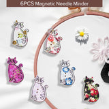 6pcs Needle Minder for Cross Stitch,Sewing Magnetic Needle Keeper,Cute Cat Cartoon Minders,Needle Holder for Embroidery,Needlework Storage Accessory, Gift for Cross Stitch Lover（48-Needle） Generic