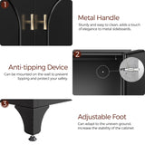 Kubohogar Metal Buffet Cabinet with Storage, Accent Sideboard Cabinet with Doors and Adjustable Shelves, Coffee Bar Cabinet, Kitchen Buffet Storage Cabinets for Living Room, Dining Room, Entryway Kubohogar